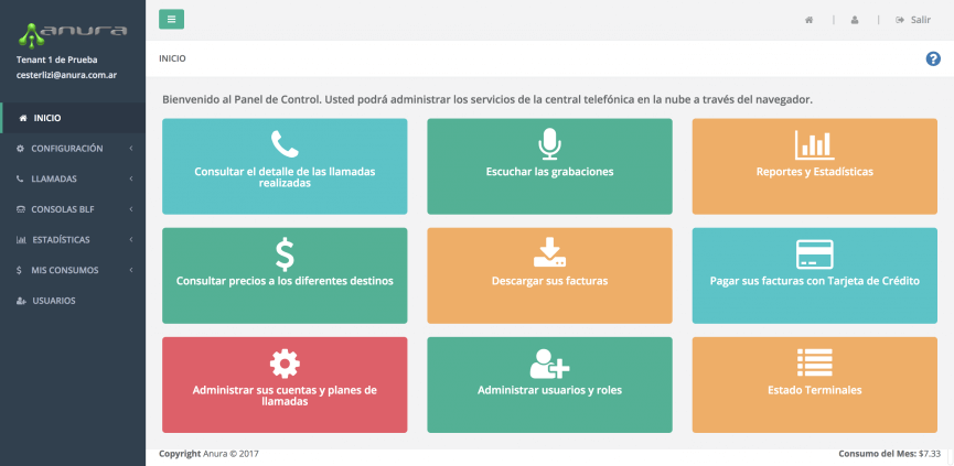 panel de control