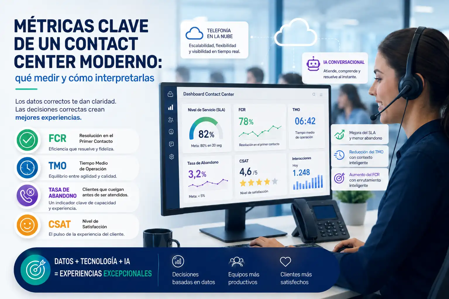 Imagen actual: Métricas clave de un contact center moderno